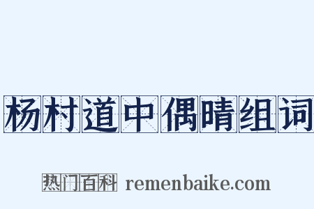 杨村道中偶晴组词是什么意思的图片